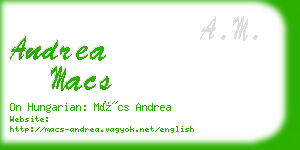 andrea macs business card